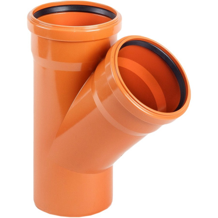 Тройник ХЕМКОР наружной канализации 110*110 мм, 45 градусов Тройник ХЕМКОР наружной канализации 110*110 мм, 45 градусов