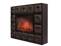 Каминокомплект: Очаг Electrolux EFP/P-3020LS с порталом Firelight Crystal 30 тёмная экокожа Каминокомплект: Очаг Electrolux EFP/P-3020LS с порталом Firelight Crystal 30 тёмная экокожа