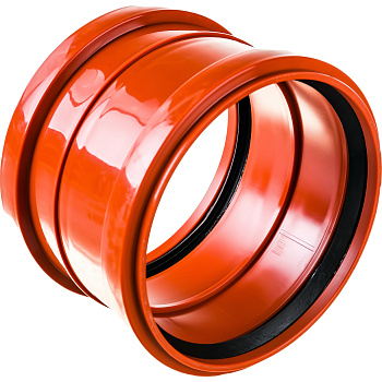 Муфта для наруж. канал. двухраструбная 160, Политэк (150) Муфта для наруж. канал. двухраструбная 160, Политэк (150)