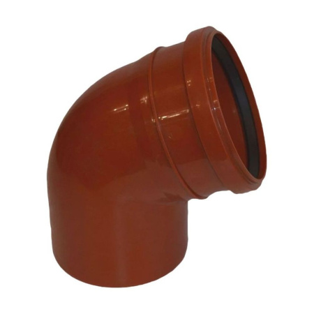 Отвод VALFEX 160х67,5гр. PP-H рыжая для нар. канализ. (1/12), 30107160 Отвод VALFEX 160х67,5гр. PP-H рыжая для нар. канализ. (1/12), 30107160