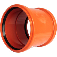 Муфта VALFEX двухраструбная 160мм PP-H рыжая для нар. канализ. (1/18), 30106160 Муфта VALFEX двухраструбная 160мм PP-H рыжая для нар. канализ. (1/18), 30106160