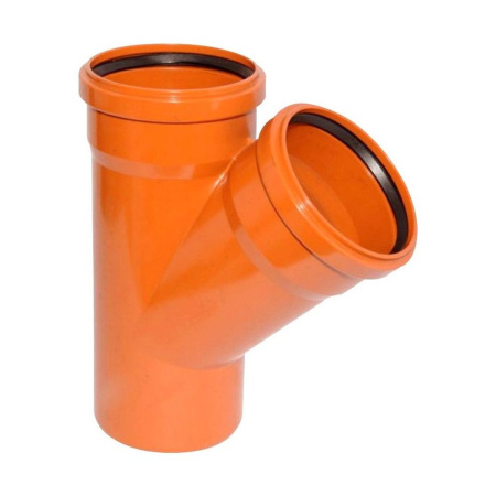 Тройник VALFEX 160х160/45гр. PP-H рыжий для нар. канализ. (1/5), 33160160 Тройник VALFEX 160х160/45гр. PP-H рыжий для нар. канализ. (1/5), 33160160