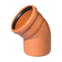 Отвод VALFEX 160х45гр. PP-H рыжая для нар. канализ. (1/15), арт. 30102160 Отвод VALFEX 160х45гр. PP-H рыжая для нар. канализ. (1/15), арт. 30102160