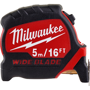 Рулетка Milwaukee PREMIUM широкая WIDE BLADE 5м (шир. полотна 33мм) Рулетка Milwaukee PREMIUM широкая WIDE BLADE 5м (шир. полотна 33мм)